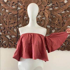 Matte Dark Red Color Top